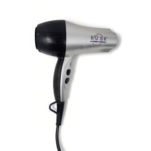 Rusk Hyper Ionic Hair Dryer Silver Black Blow Dryer 3 Heat 2 Speed Cold Shot